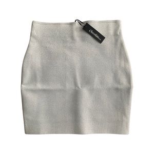 NanaMacs Sparkling Silver Bondage Bodycon Skirt